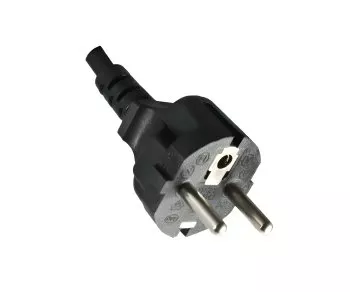 Netzkabel Europa CEE 7/7 auf C5, 0,75mm², VDE, schwarz, Länge 1,80m